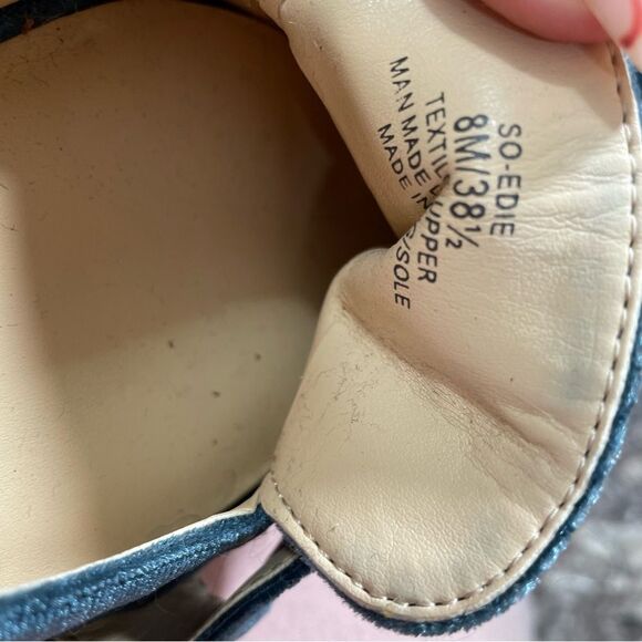 NWOT Sole Society Blue Velvet Pointed Toe Loafers - Picture 7 of 8